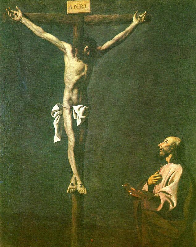 Francisco de Zurbaran st. lucas before christ crucified oil painting image